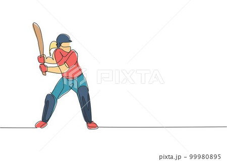 Baseball player line drawing (pitcher / catcher - Stock Illustration  [77922916] - PIXTA