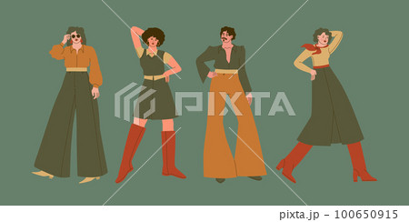 A vector illustration of a person wearing 80s fashion, featuring