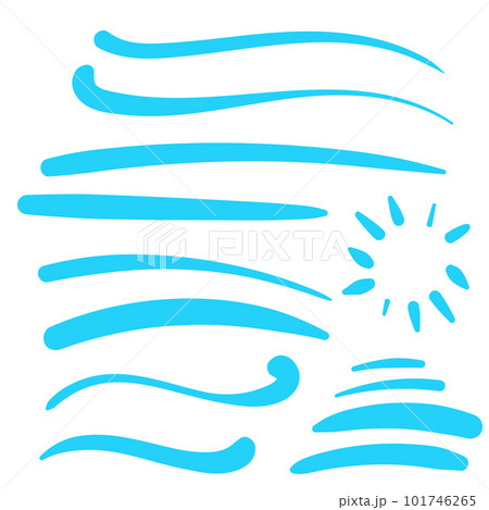 Blue Swirls and Swooshes Vector Accent Line Work - Stock Illustration  [95221421] - PIXTA