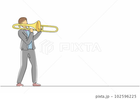 Musical Instruments Clipart-trombone brass music 213A