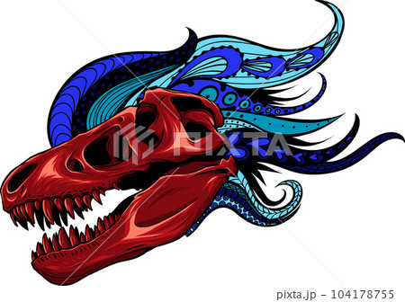 骸骨 ドラゴン 龍 ドクロのイラスト素材 - PIXTA
