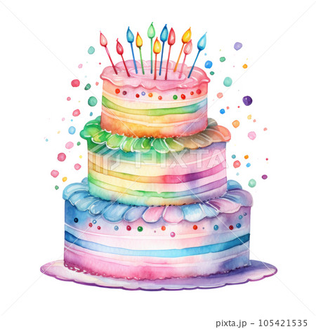 Birthday Cake Drawing - Icing - Dessert Baked Goods Transparent PNG
