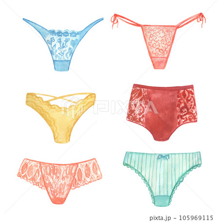 Set of Women Panties, Underwear Types String, - Stock Illustration  [88613282] - PIXTA