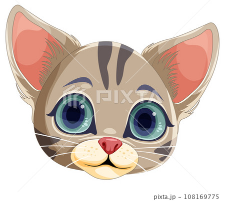 Simple cartoon black cat stock illustration. Illustration of blank -  137595320