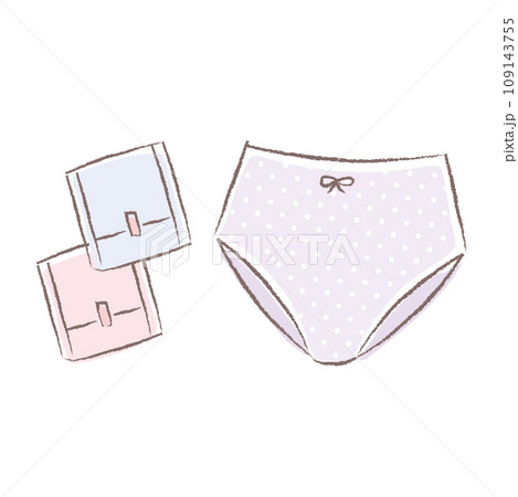 Girls knickers technical sketch illustration. Pink color