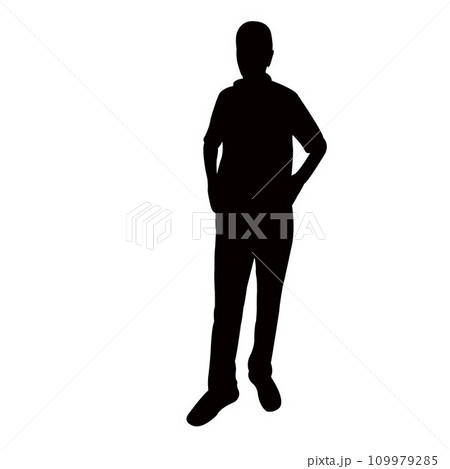 Full body silhouette of a woman posing while - Stock Illustration  [104821395] - PIXTA