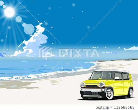 車 海 夏 青空のイラスト素材 - PIXTA