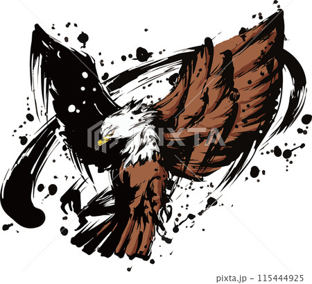 墨絵 水墨画 鷲 鳥のイラスト素材 - PIXTA