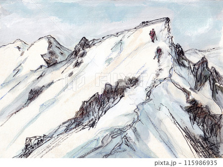 谷川岳登山のイラスト素材 - PIXTA