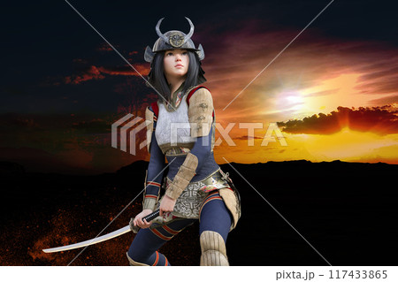 女武者 甲冑 武士 戦国 鎧の写真素材 - PIXTA