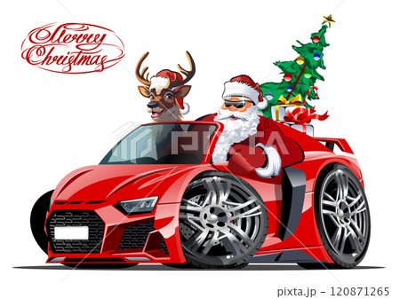 サンタクロース 車 自動車 運転のイラスト素材 - PIXTA