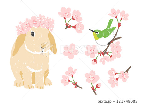 ◇◇オリジナル手描きイラスト◇◇たれ耳うさぎ＊水彩×コピック＊ミニ