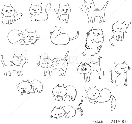 猫 イラスト 線画 スケッチのイラスト素材 - PIXTA