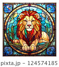 ステンドグラスのライオンのイラスト2／チラシやポスター用素材の
