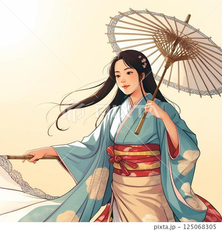 和服女性　絵 和服女性 | SKIMA（スキマ）