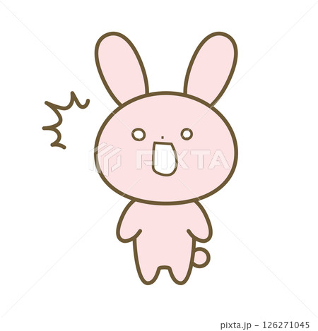 キャラクター うさぎ びっくり イラストの写真素材 - PIXTA
