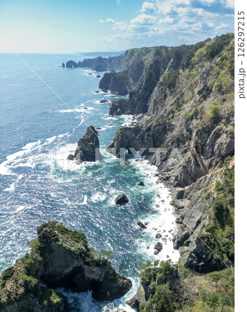 三陸海岸 海岸 リアス式海岸 崖の写真素材 - PIXTA