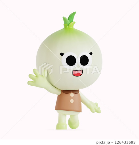 たまねぎ似顔絵 顔と手足がついている玉ねぎの写真素材 [FYI01968524] | ストック