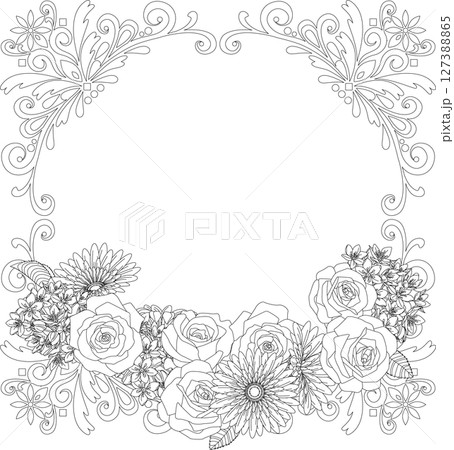 ガーベラ 白黒 モノクロ 花のイラスト素材 - PIXTA