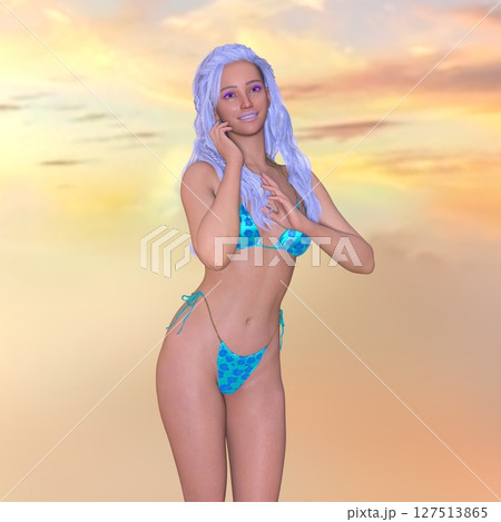 ビキニスタイルの女性イラスト ビキニスタイルの女性イラスト beautiful-woman-bikinis-