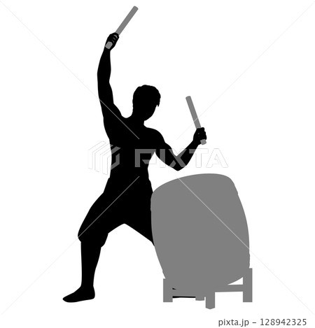 和太鼓シルエットのイラスト素材 - PIXTA