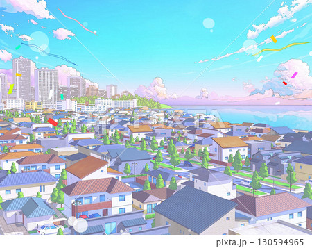 パステルカラー 街並み 街 都市風景のイラスト素材 - PIXTA