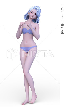 絵　手描き　ドローイング　赤いビキニ姿の女性 赤いビキニを着た女性のイラスト素材 [114448545] - PIXTA