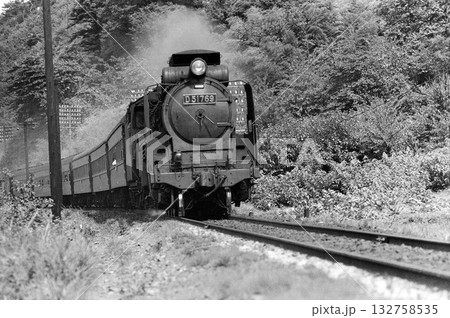蒸気機関車 SL モノクロ 鉄道の写真素材 - PIXTA
