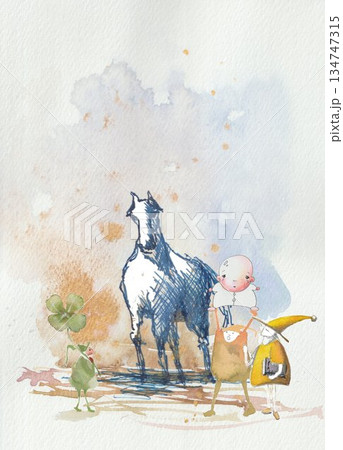水彩画 水彩 動物 スケッチのイラスト素材 - PIXTA