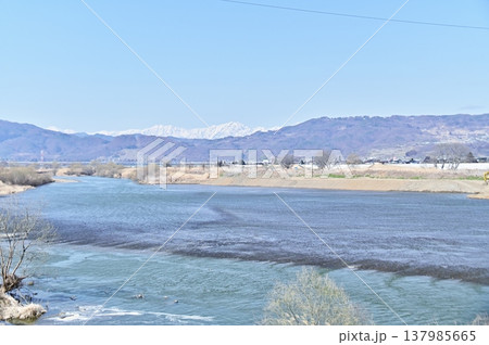 千曲川 風景の写真素材 - PIXTA