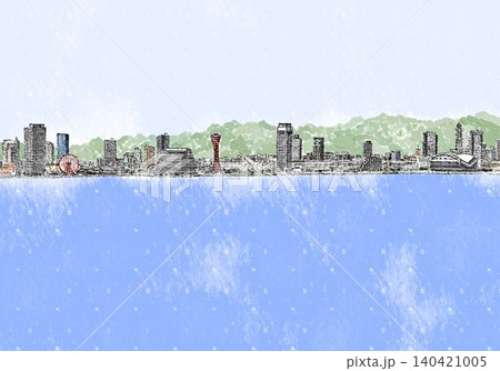神戸 神戸港 港 風景のイラスト素材 - PIXTA