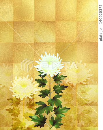 金屏風 花の写真素材 - PIXTA